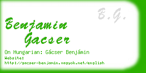 benjamin gacser business card