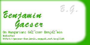 benjamin gacser business card